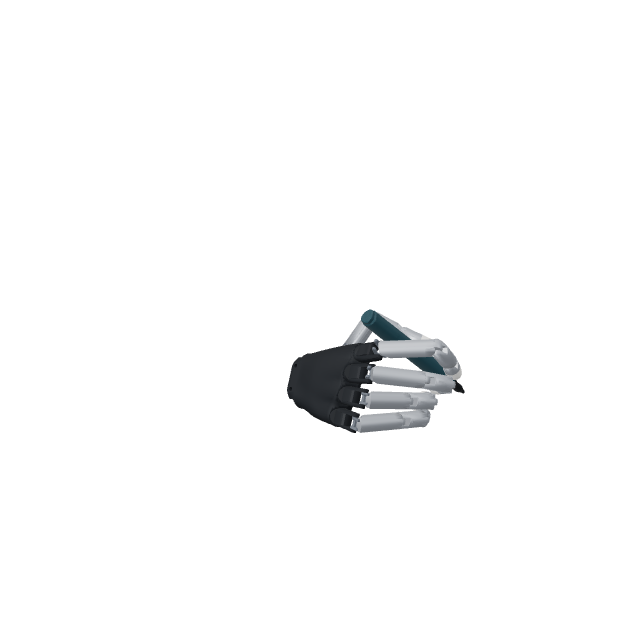 The hand writes on paper with a pen.